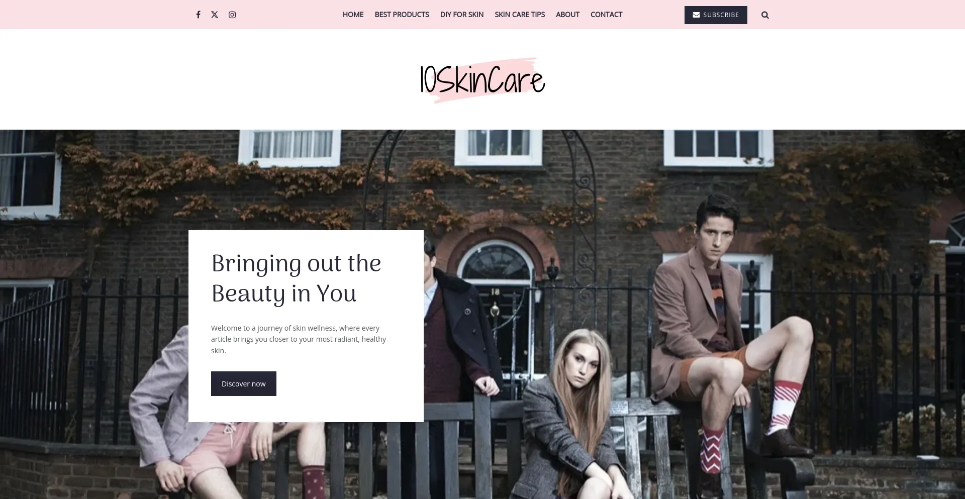 Screenshot of 10skincare.com homepage