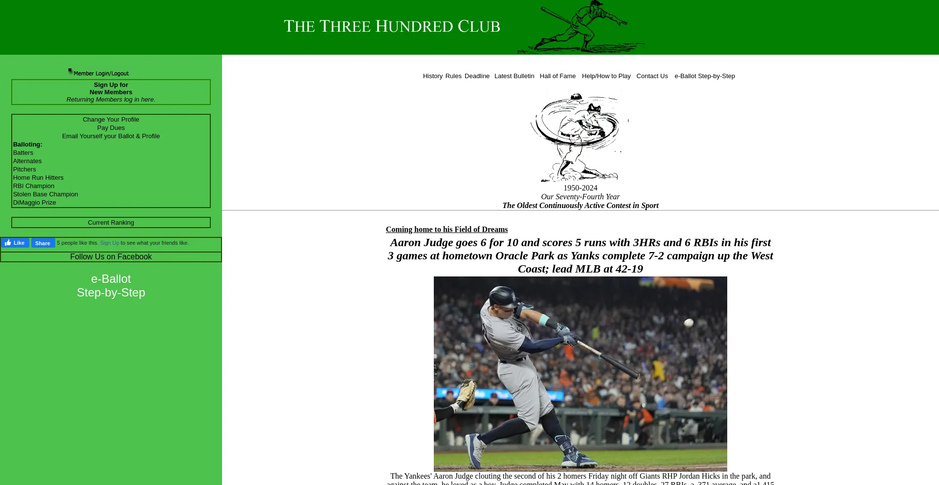 Screenshot of 300club.org homepage