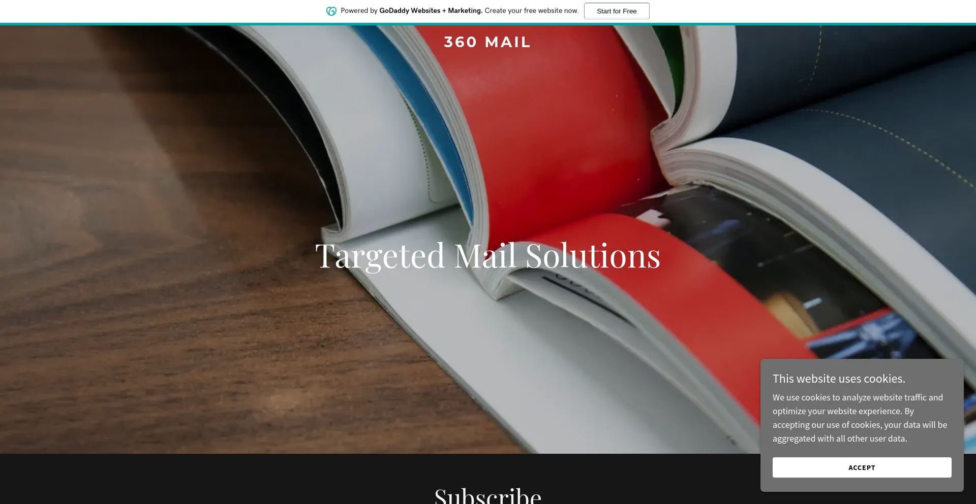 Screenshot of 360mail.life homepage