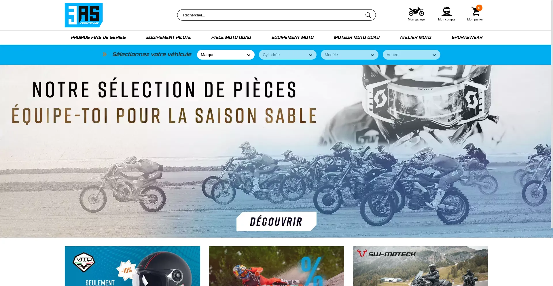 Screenshot of 3as-racing.com homepage