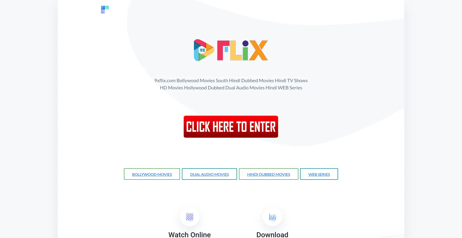 Screenshot of 9xflix.company homepage