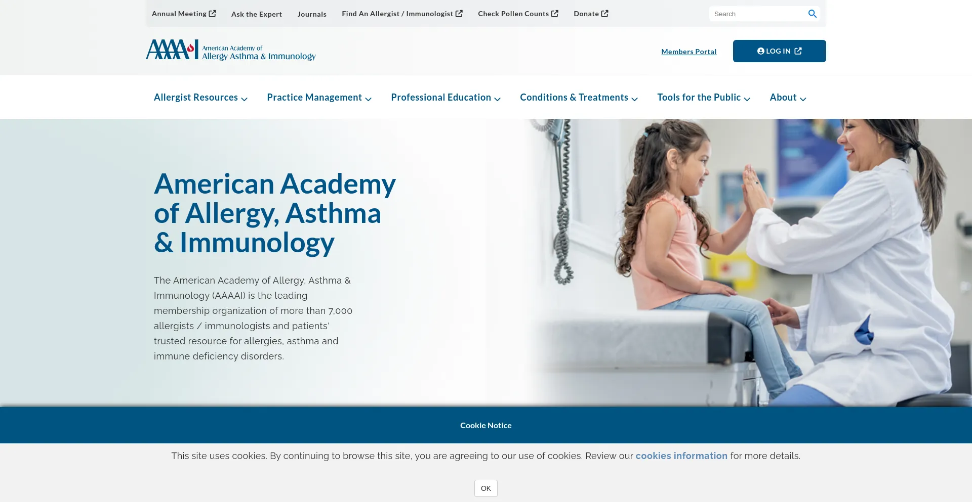 Screenshot of aaaai.org homepage