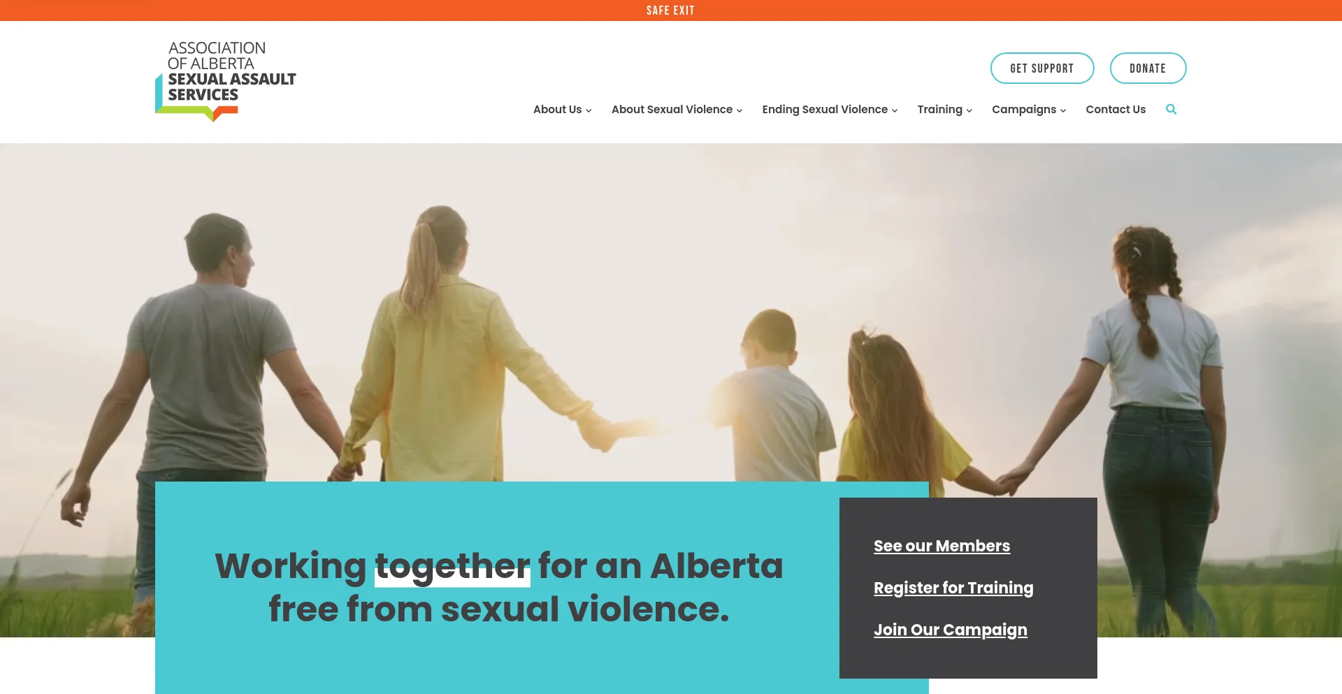 Screenshot of aasas.ca homepage