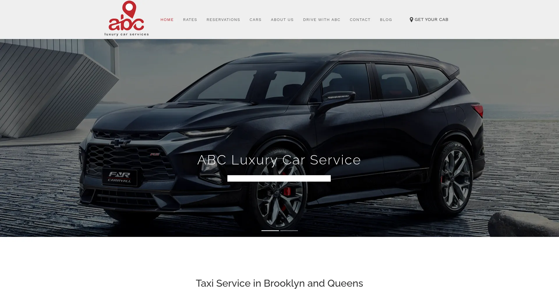 Screenshot of abcluxurycarservice.com homepage