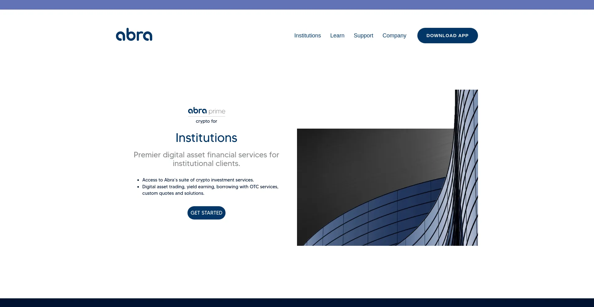 Screenshot of abra.com homepage