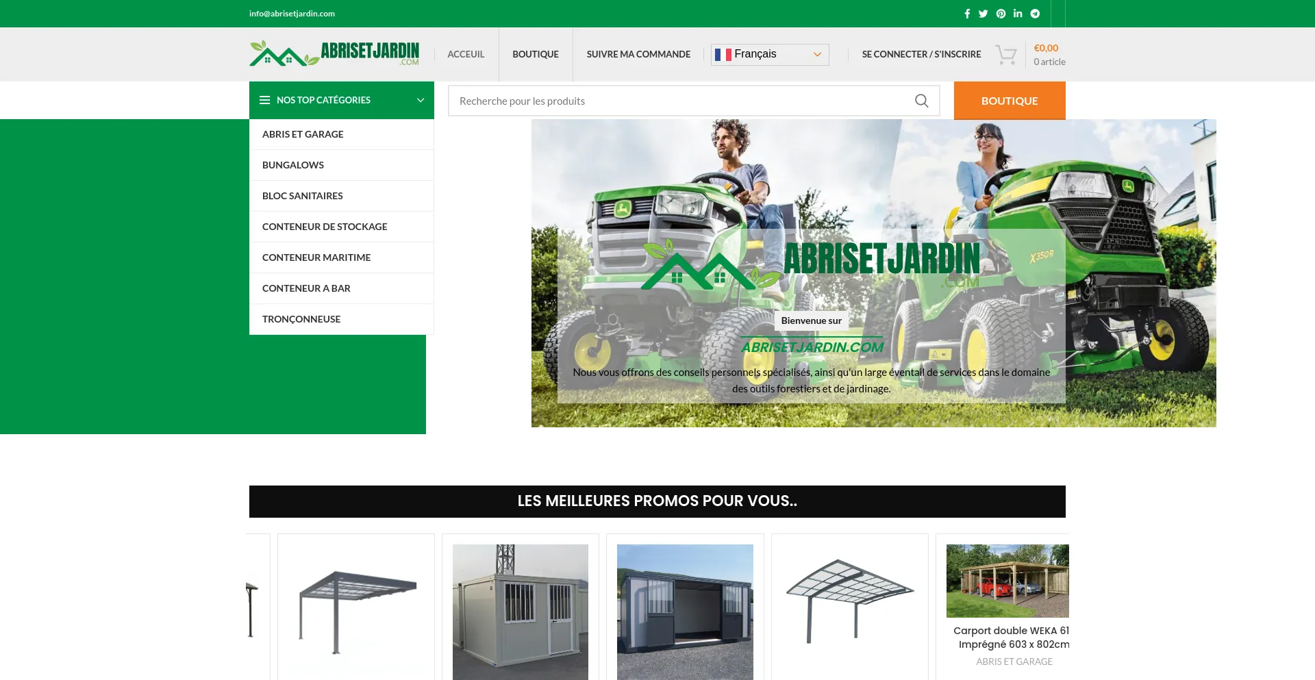 Screenshot of abrisetjardin.com homepage