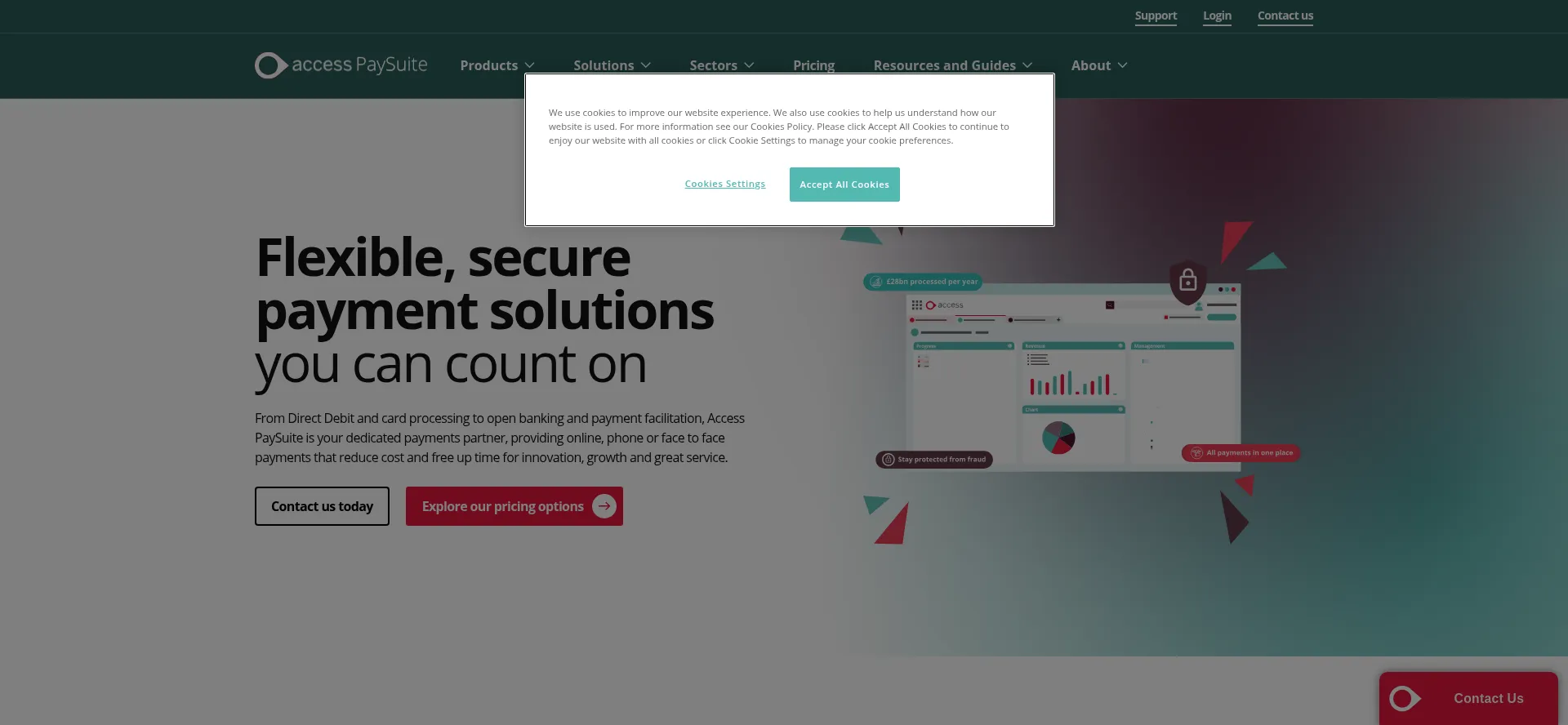 Screenshot of accesspaysuite.com homepage