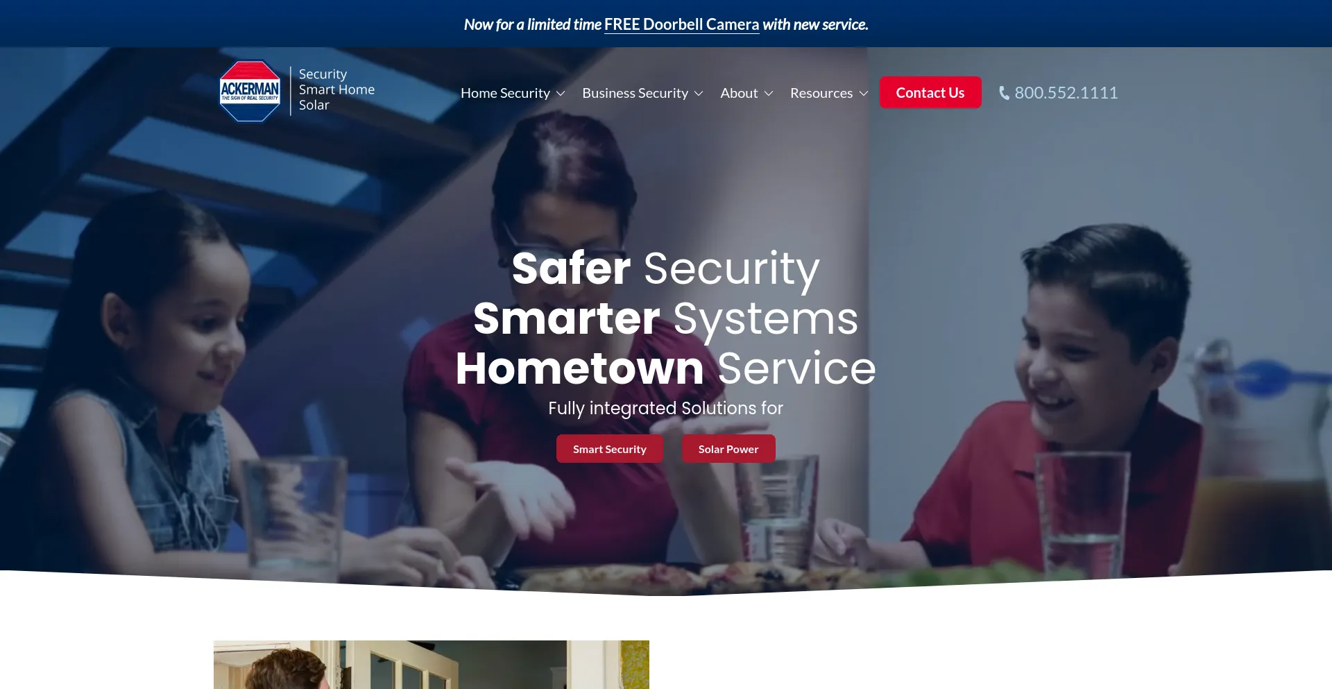 Screenshot of ackermansecurity.com homepage