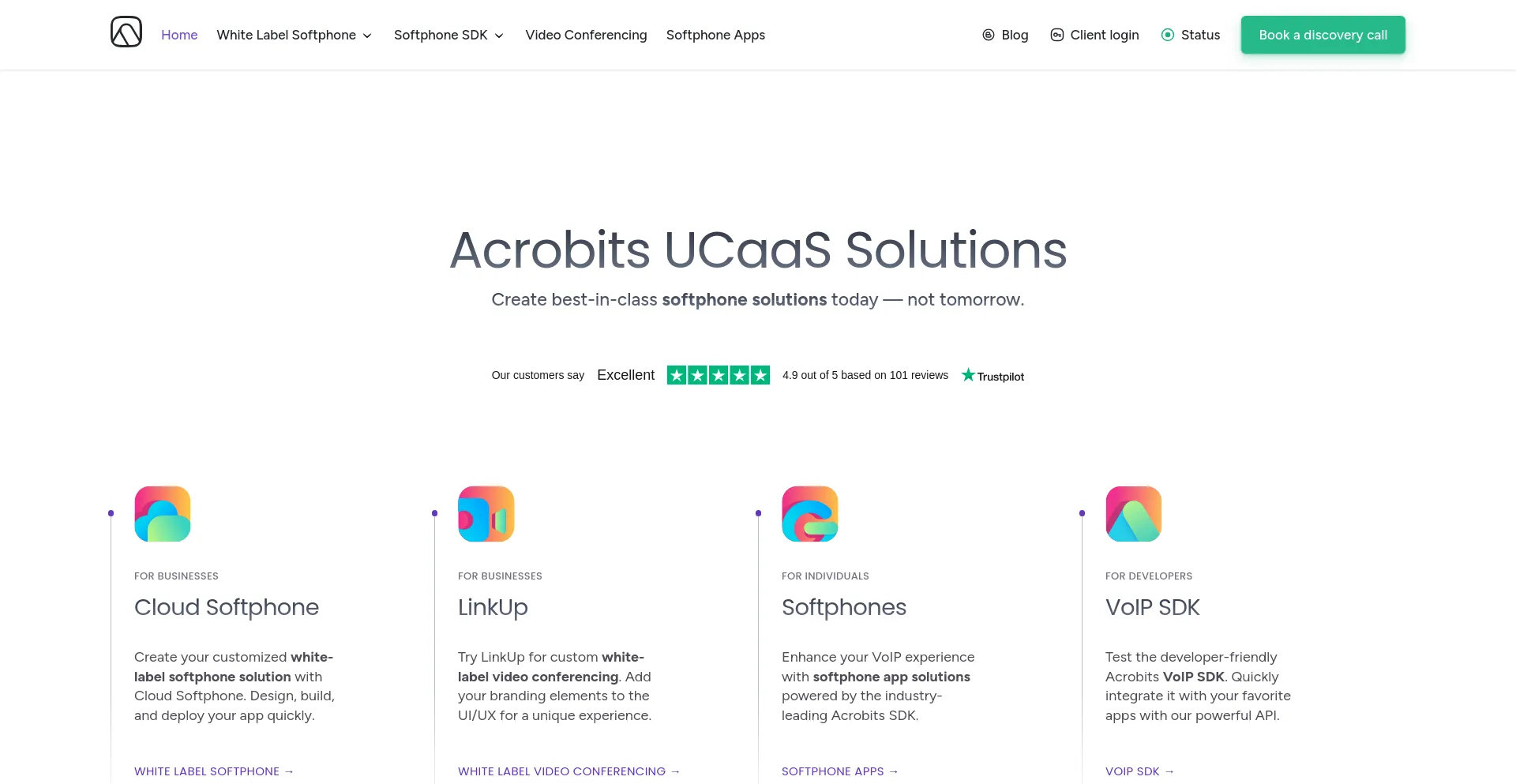 Screenshot of acrobits.cz homepage