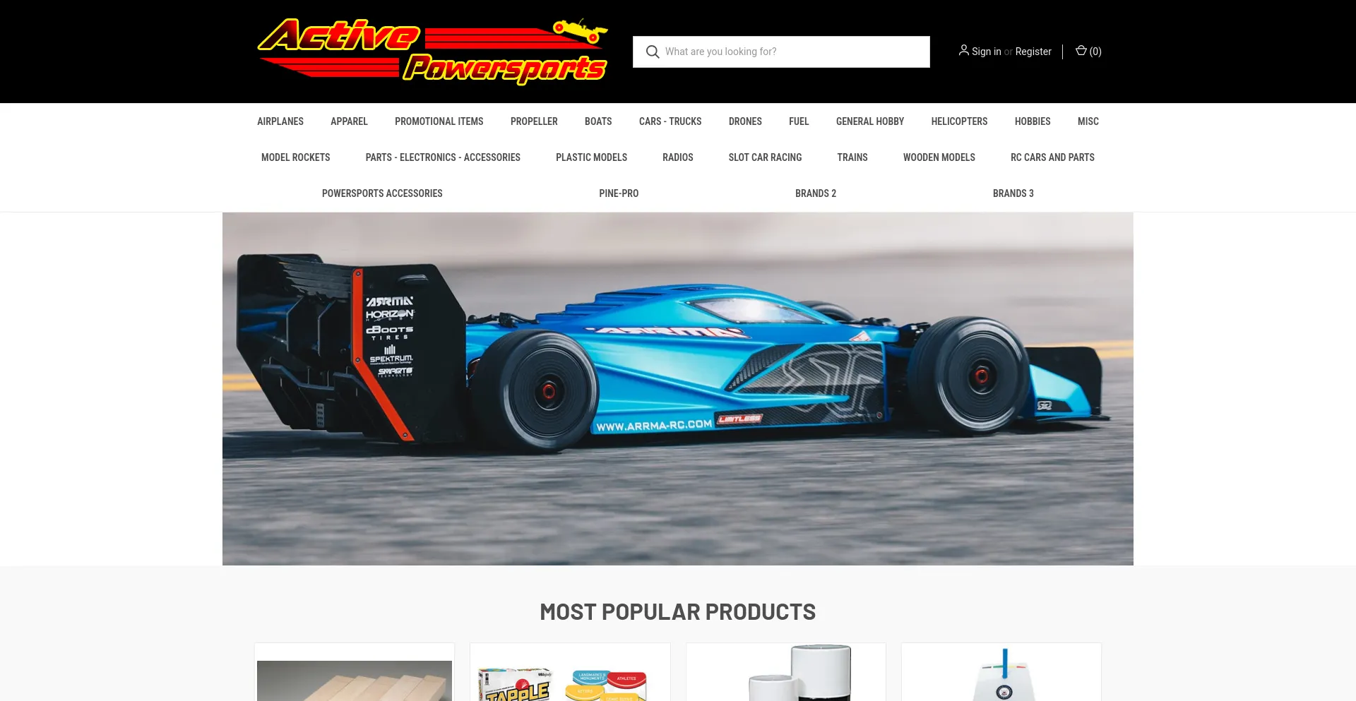 Screenshot of activepowersports.com homepage