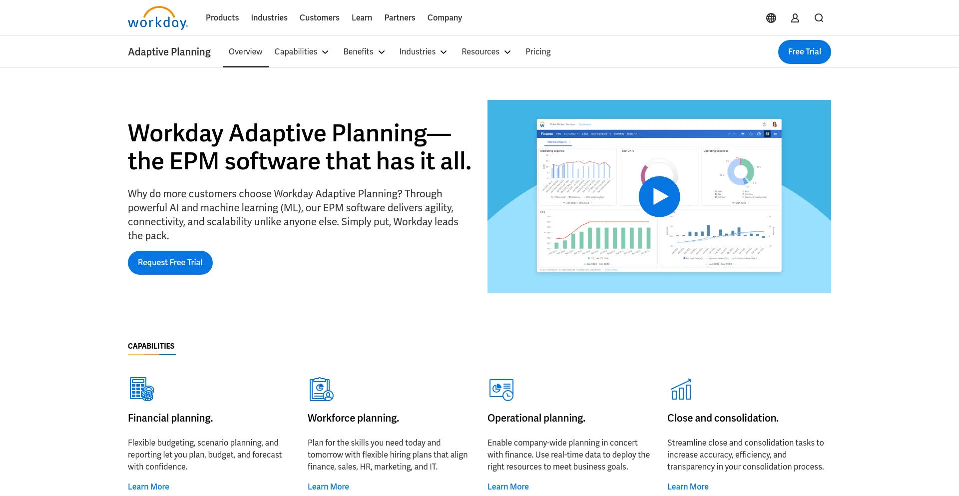 Screenshot of adaptiveplanning.com homepage