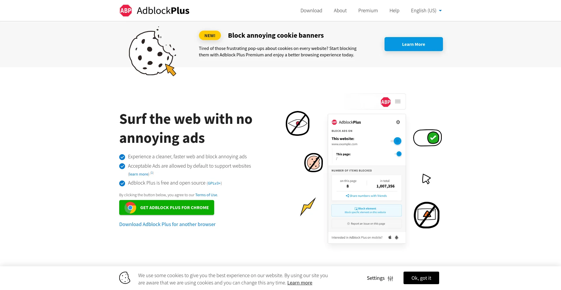 Screenshot of adblockplus.org homepage