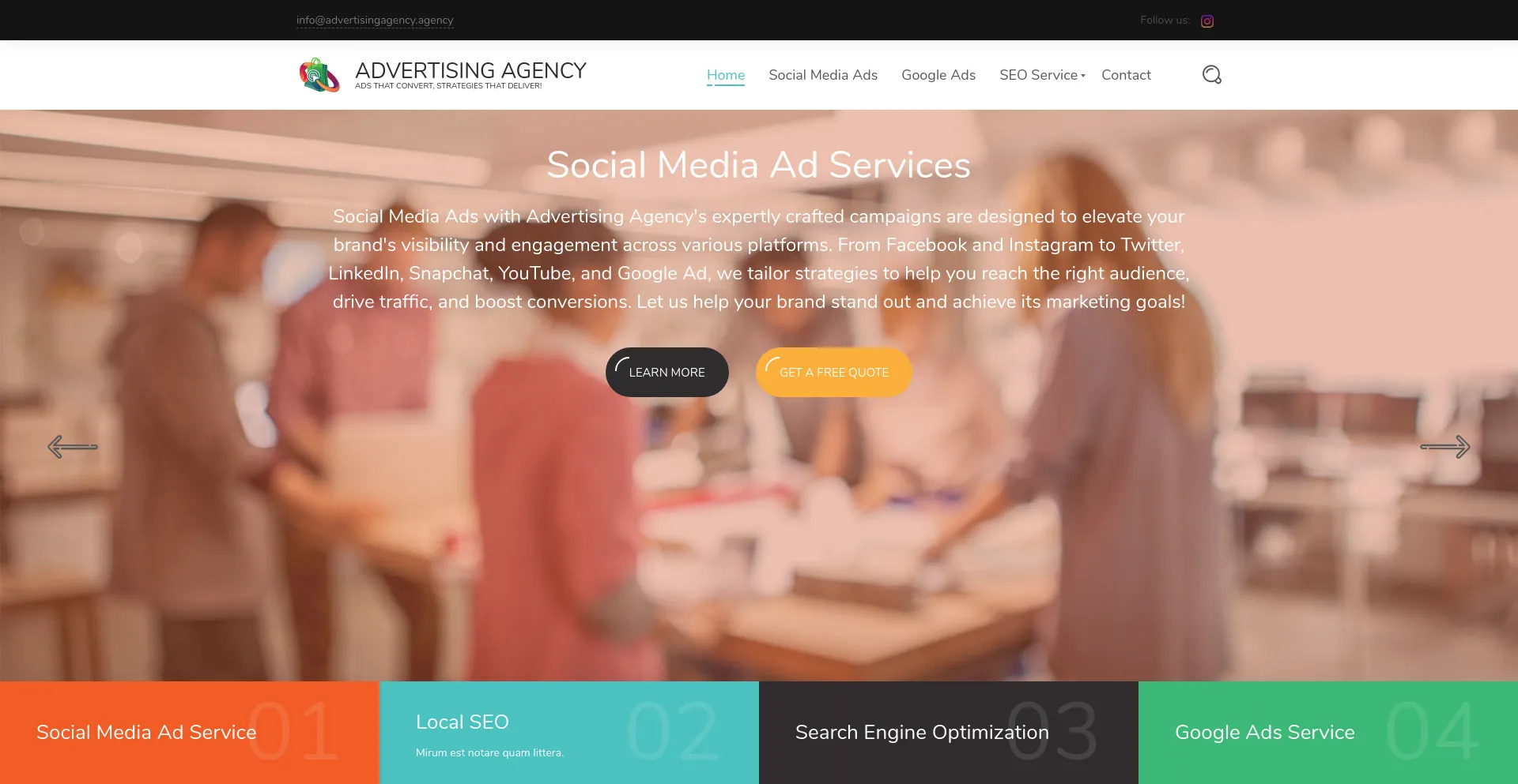 Screenshot of advertisingagency.agency homepage