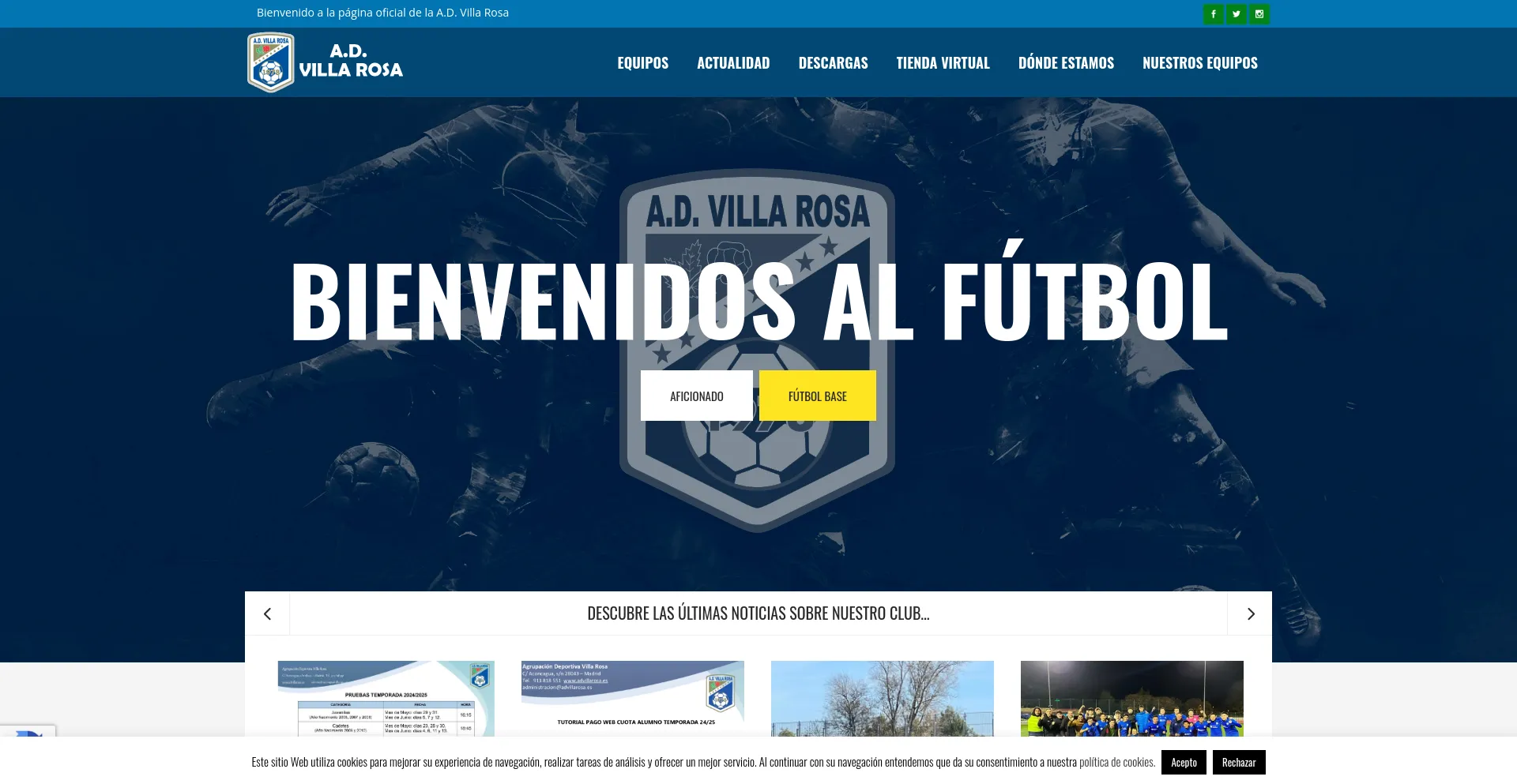 Screenshot of advillarosa.es homepage