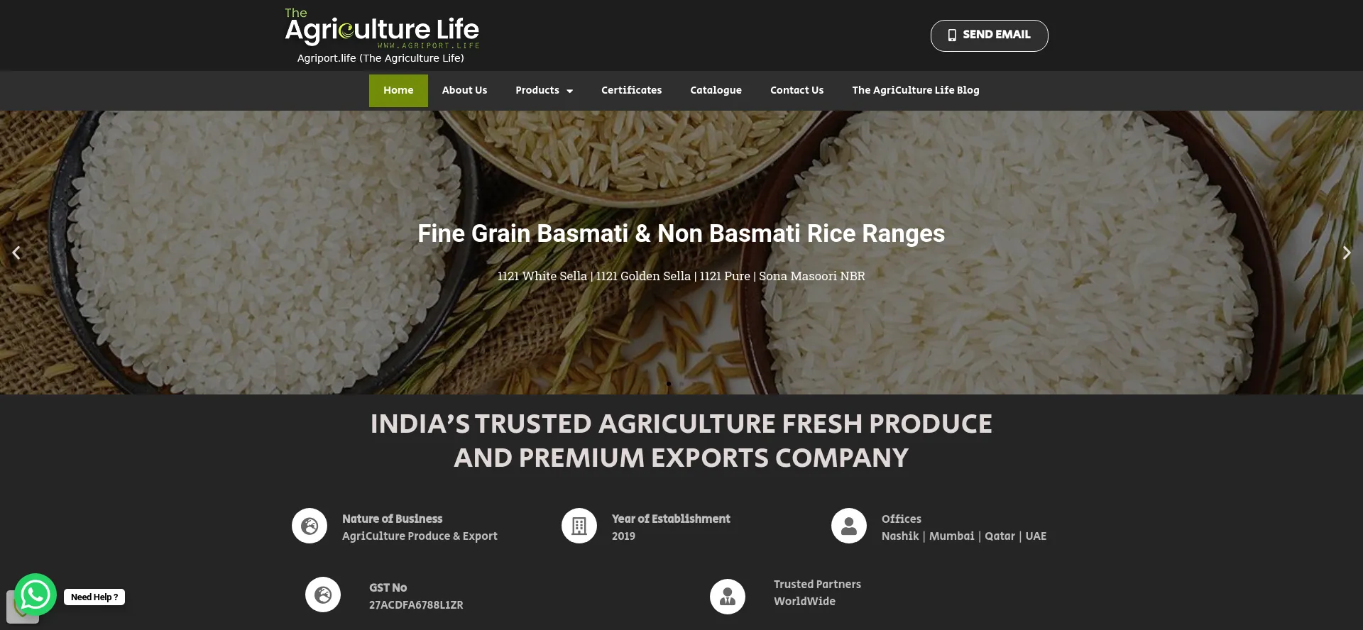 Screenshot of agriport.life homepage