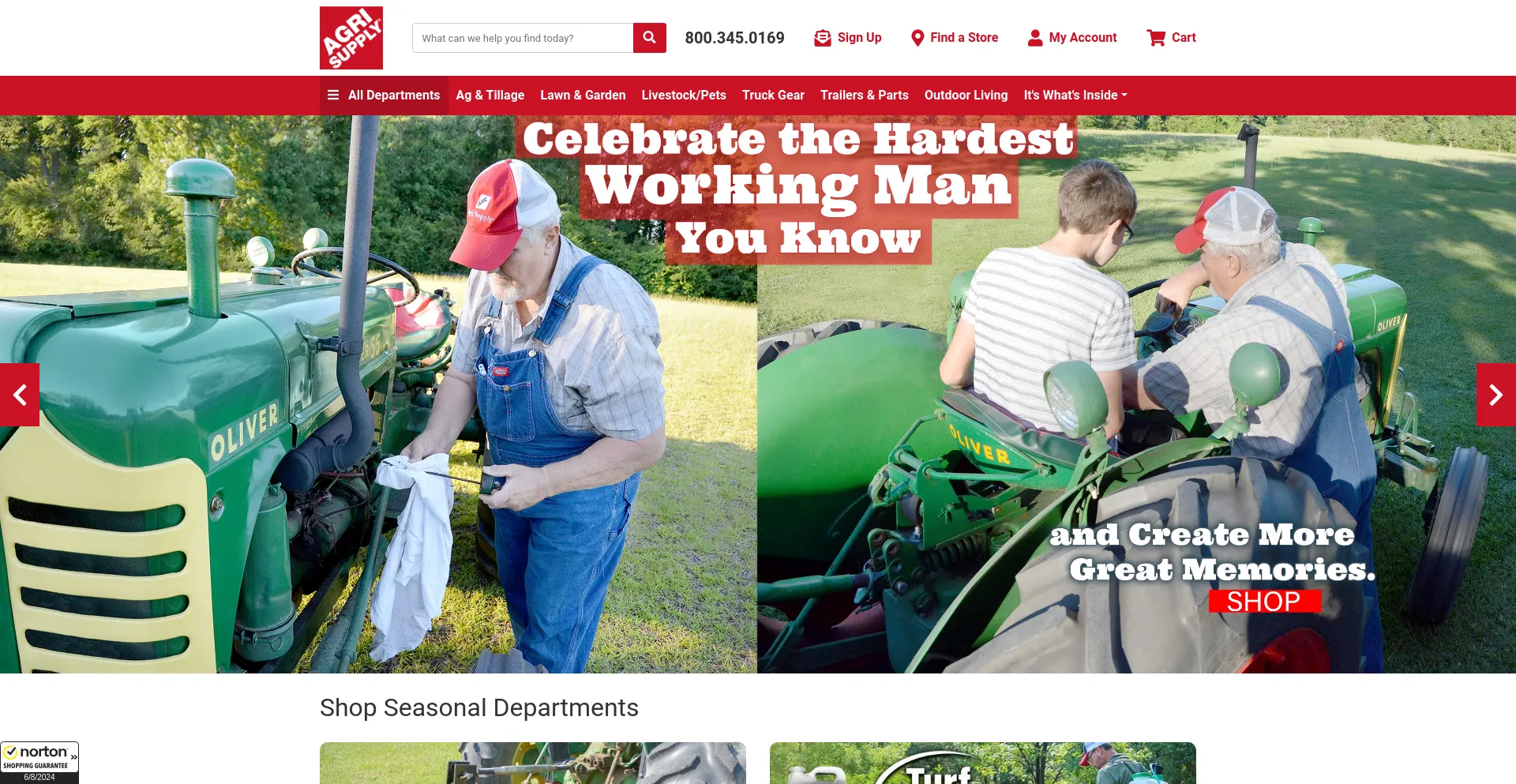 Screenshot of agrisupply.com homepage