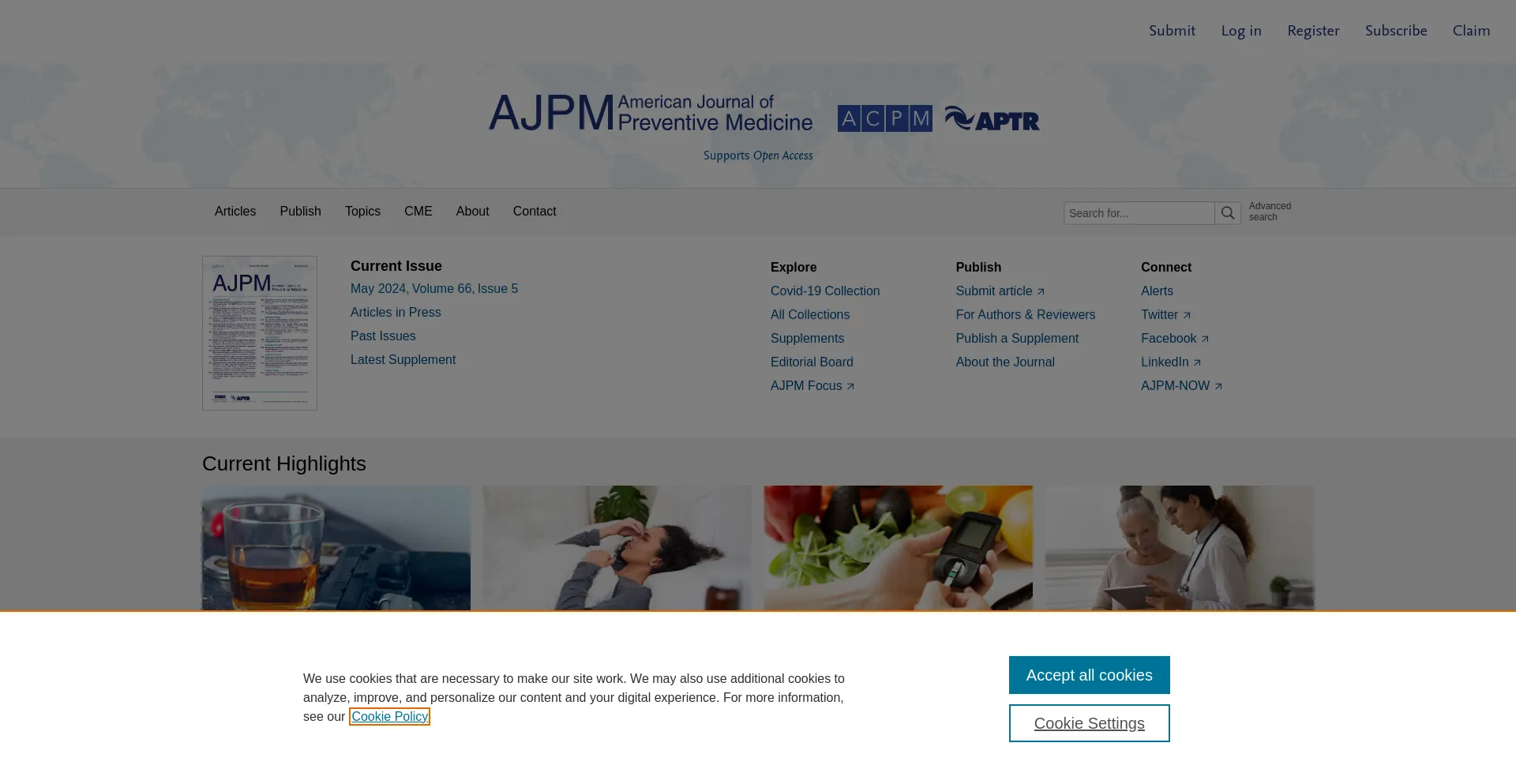 Screenshot of ajpmonline.org homepage