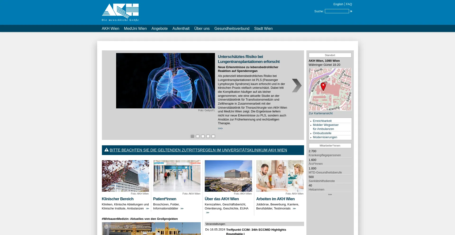 Screenshot of akhwien.at homepage