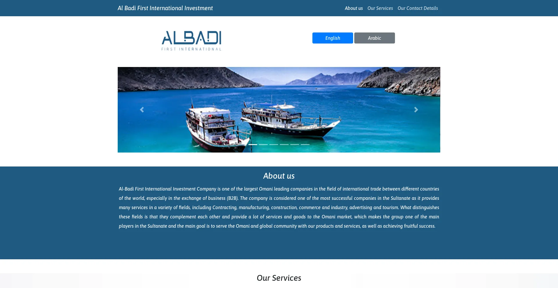 Screenshot of albadifirst.com homepage