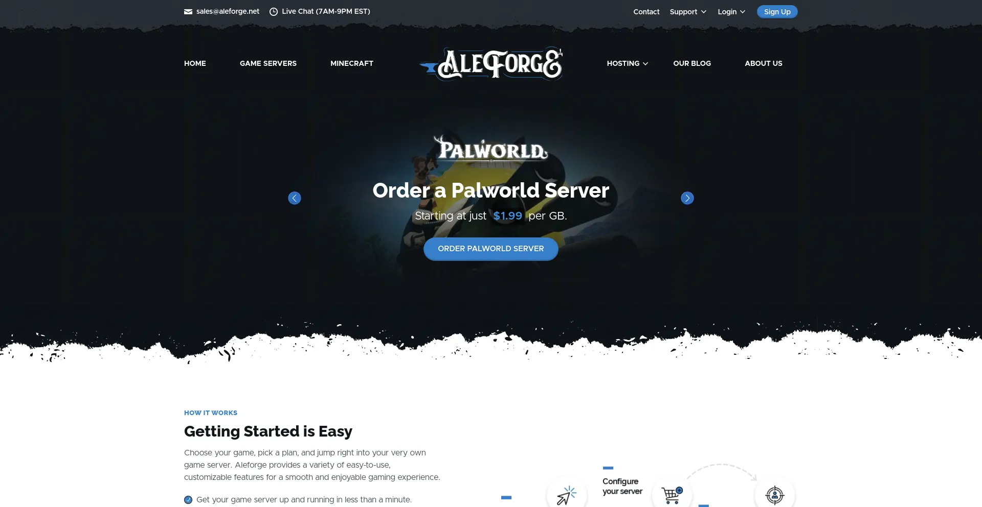 Screenshot of aleforge.net homepage