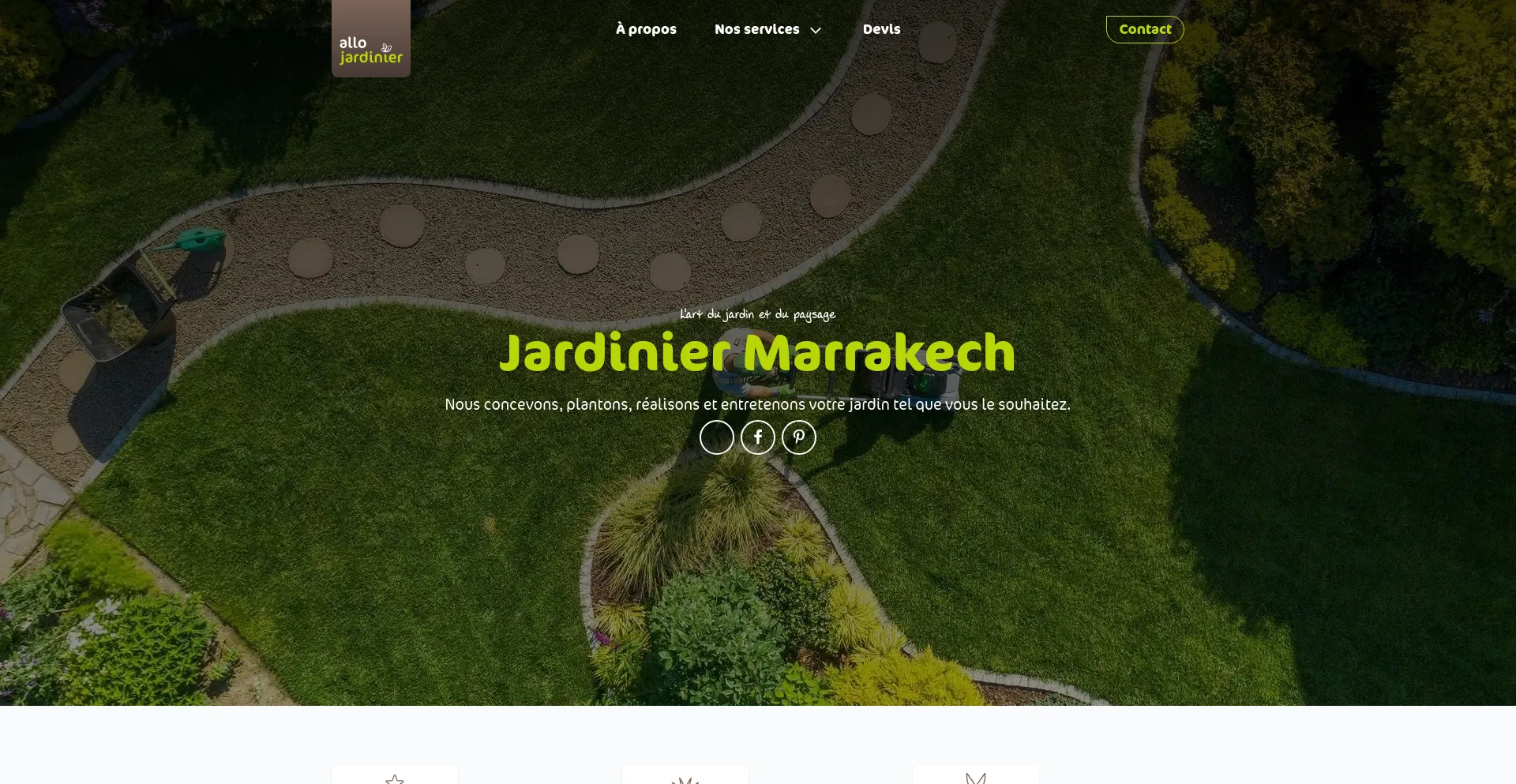 Screenshot of allojardinier.ma homepage