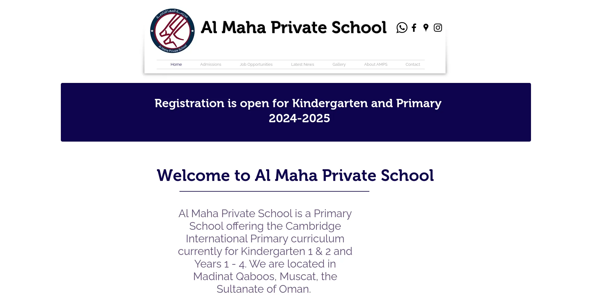 Screenshot of almaha.edu.om homepage