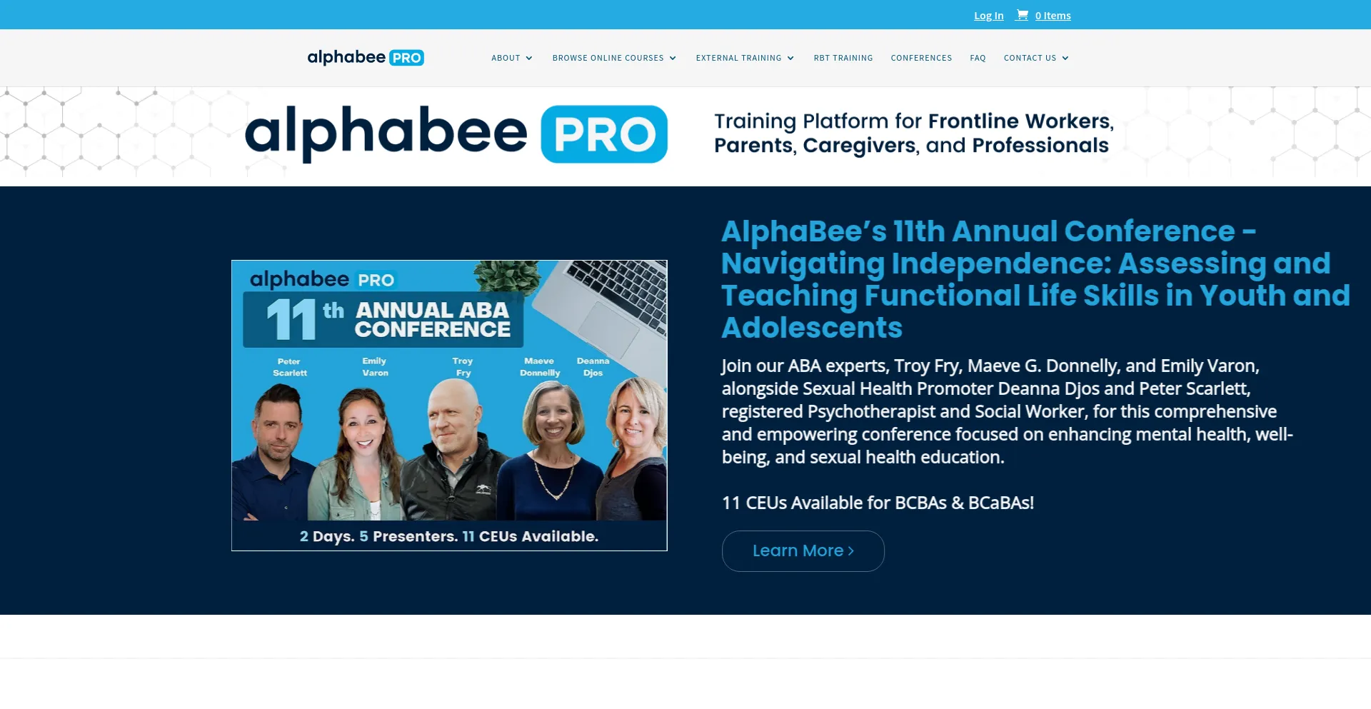 Screenshot of alphabeepro.com homepage