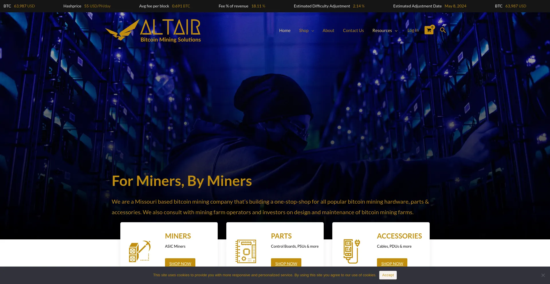 Screenshot of altairtech.io homepage