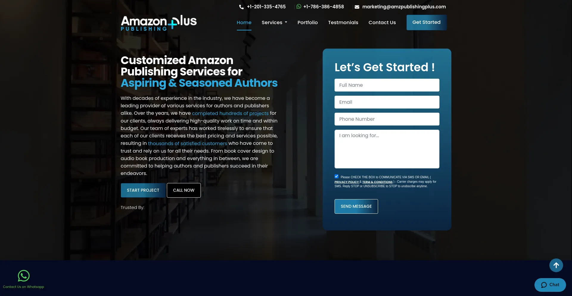 Screenshot of amazonpublishingplus.com homepage