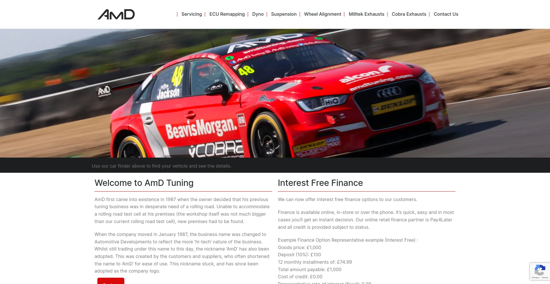 Screenshot of amdtuning.com homepage