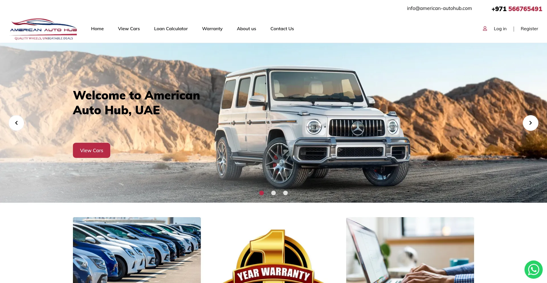 Screenshot of american-autohub.com homepage