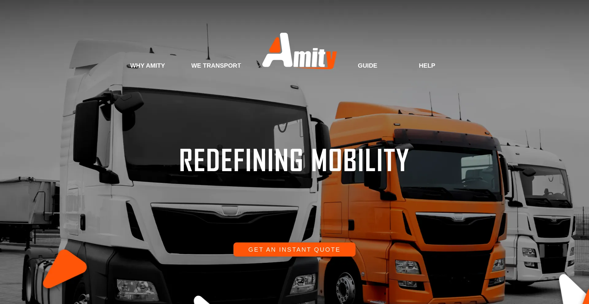 Screenshot of amitytransport.com homepage