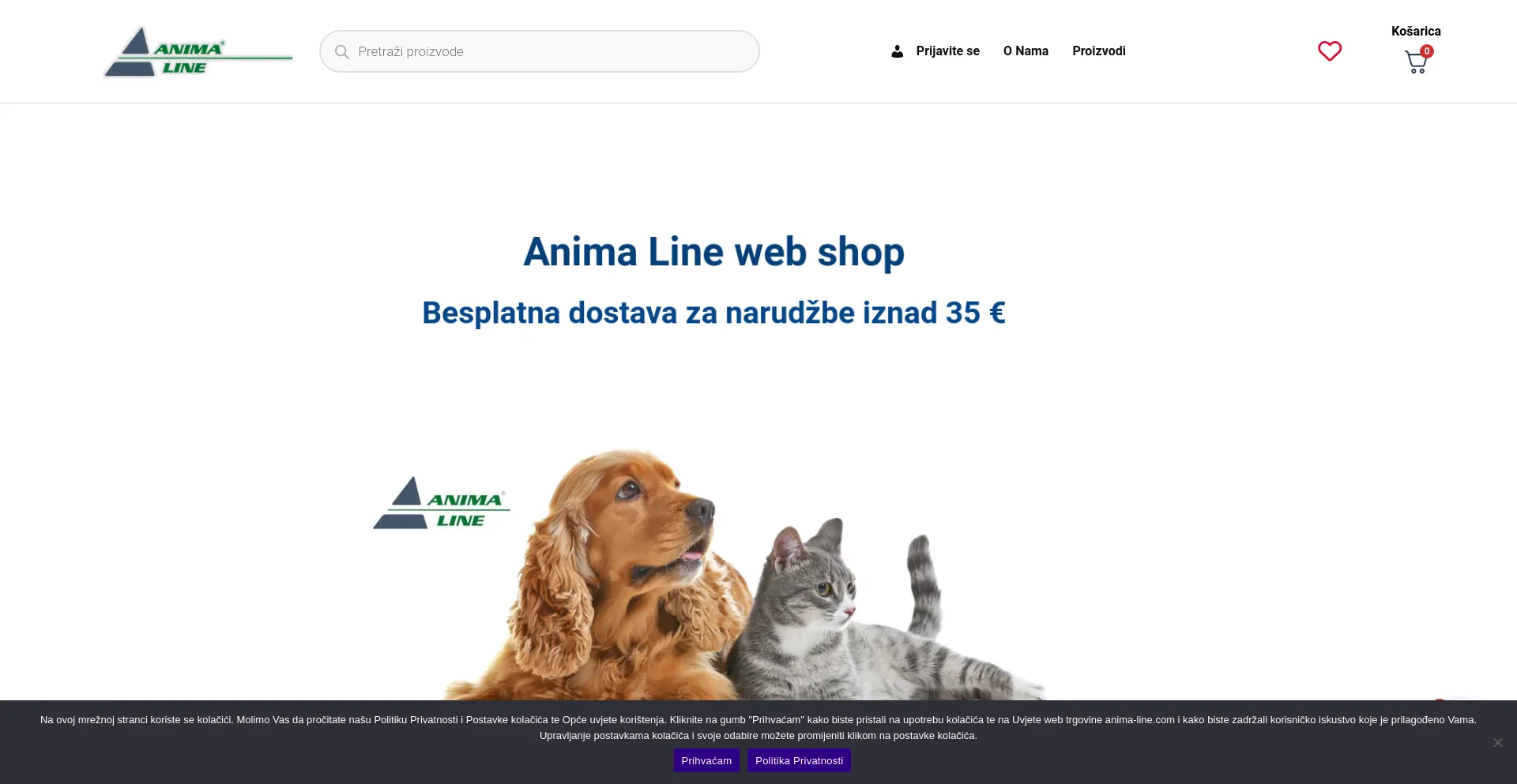 Screenshot of anima-line.com homepage