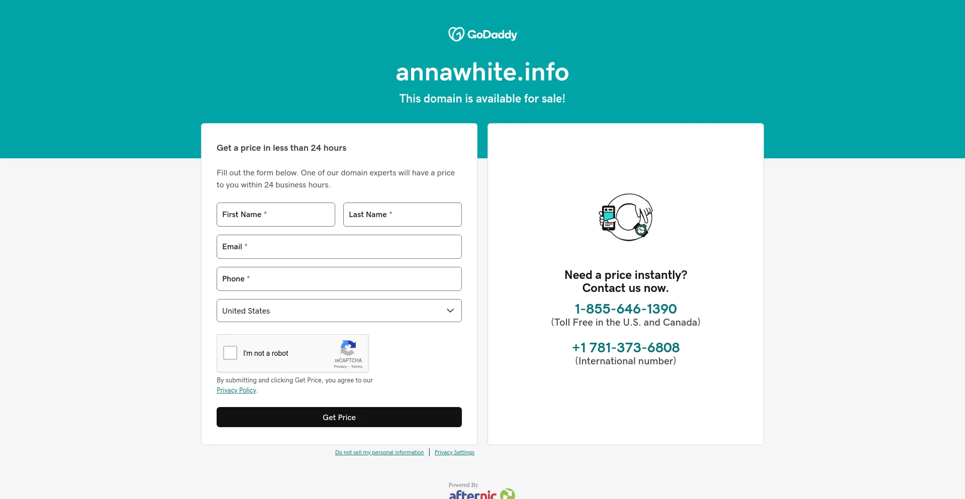 Screenshot of annawhite.info homepage