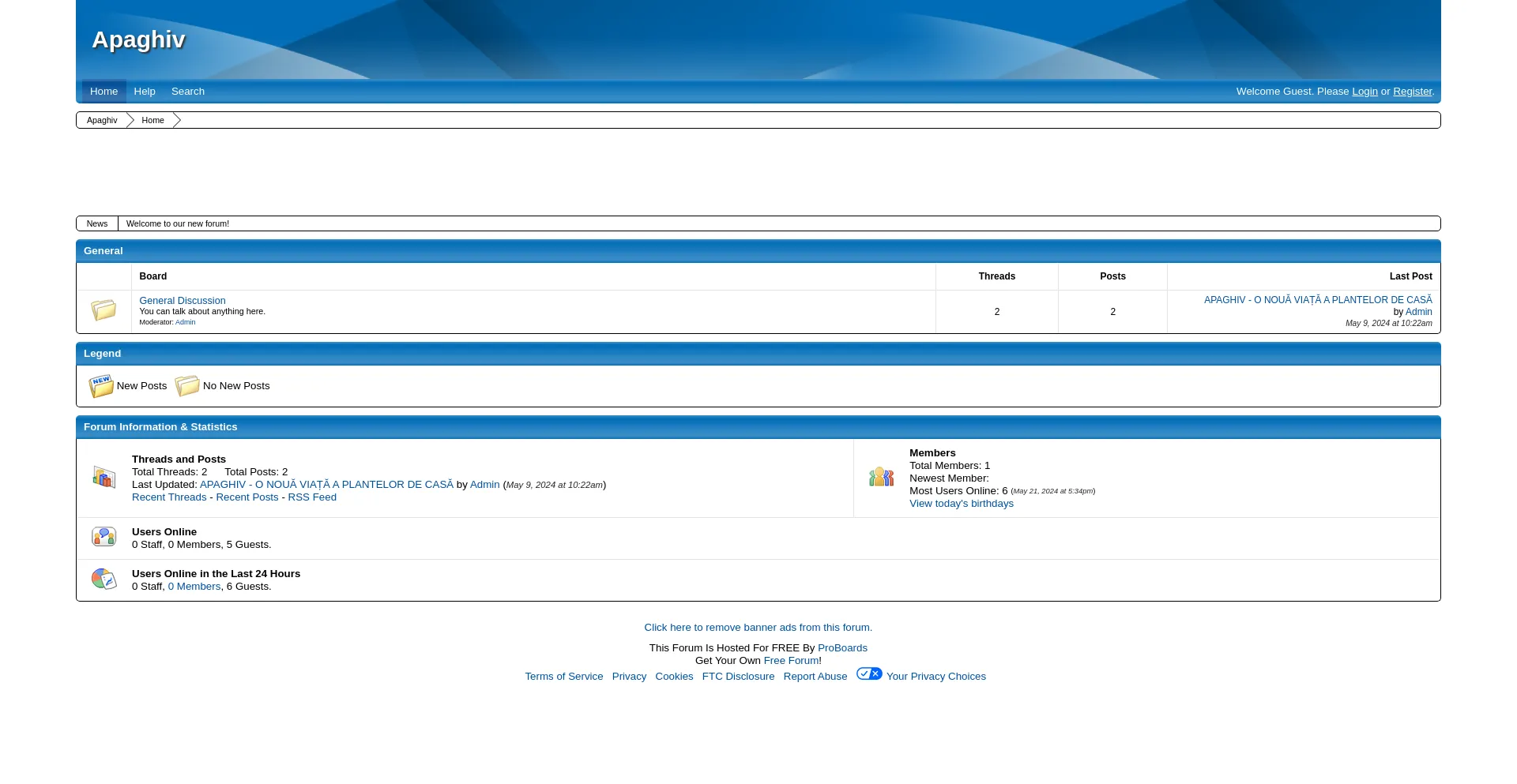 Screenshot of apaghiv.freeforums.net homepage