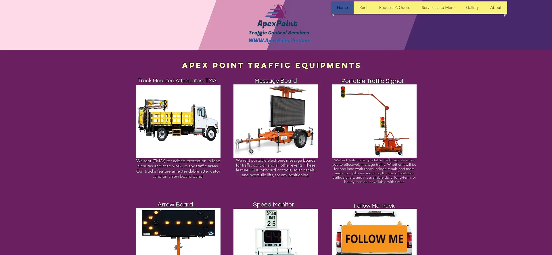 Screenshot of apexpointllc.com homepage