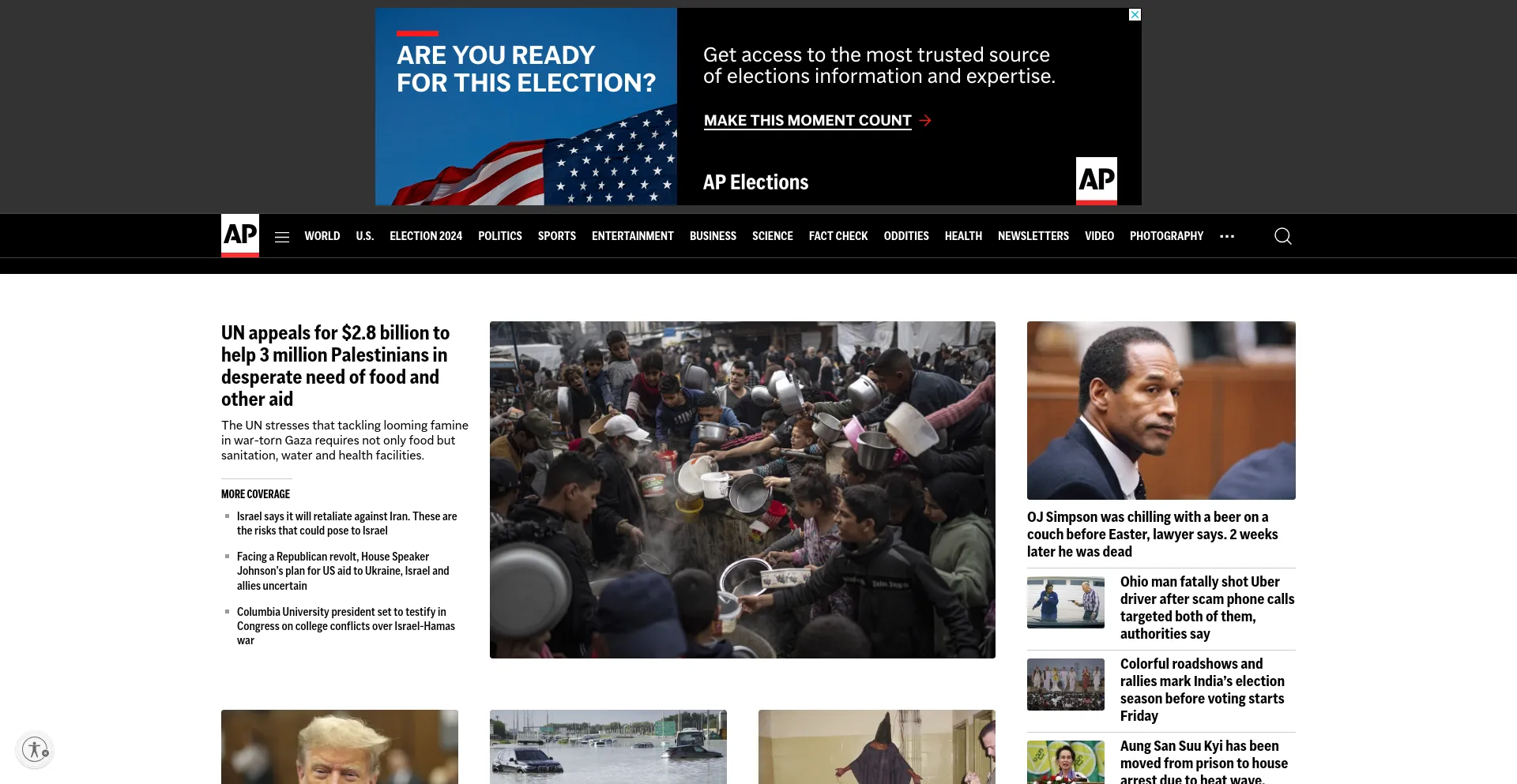 Screenshot of apnews.com homepage