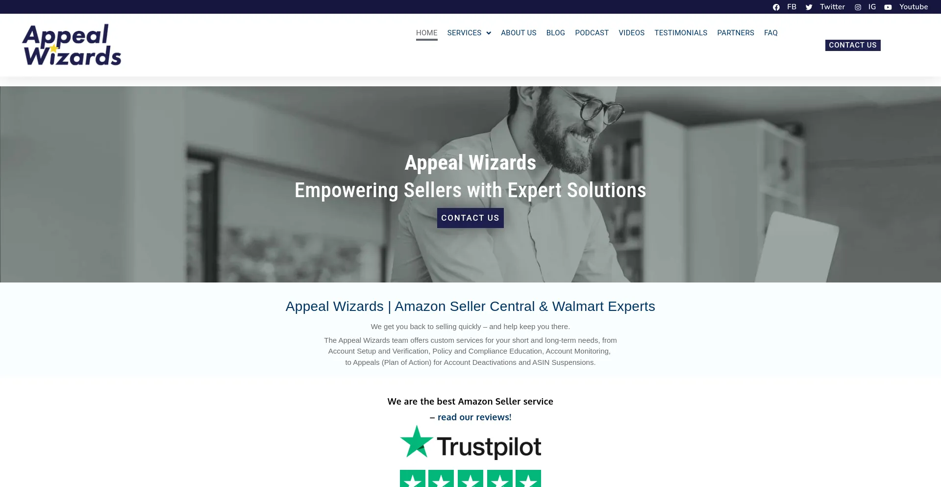 Screenshot of appealwizards.com homepage