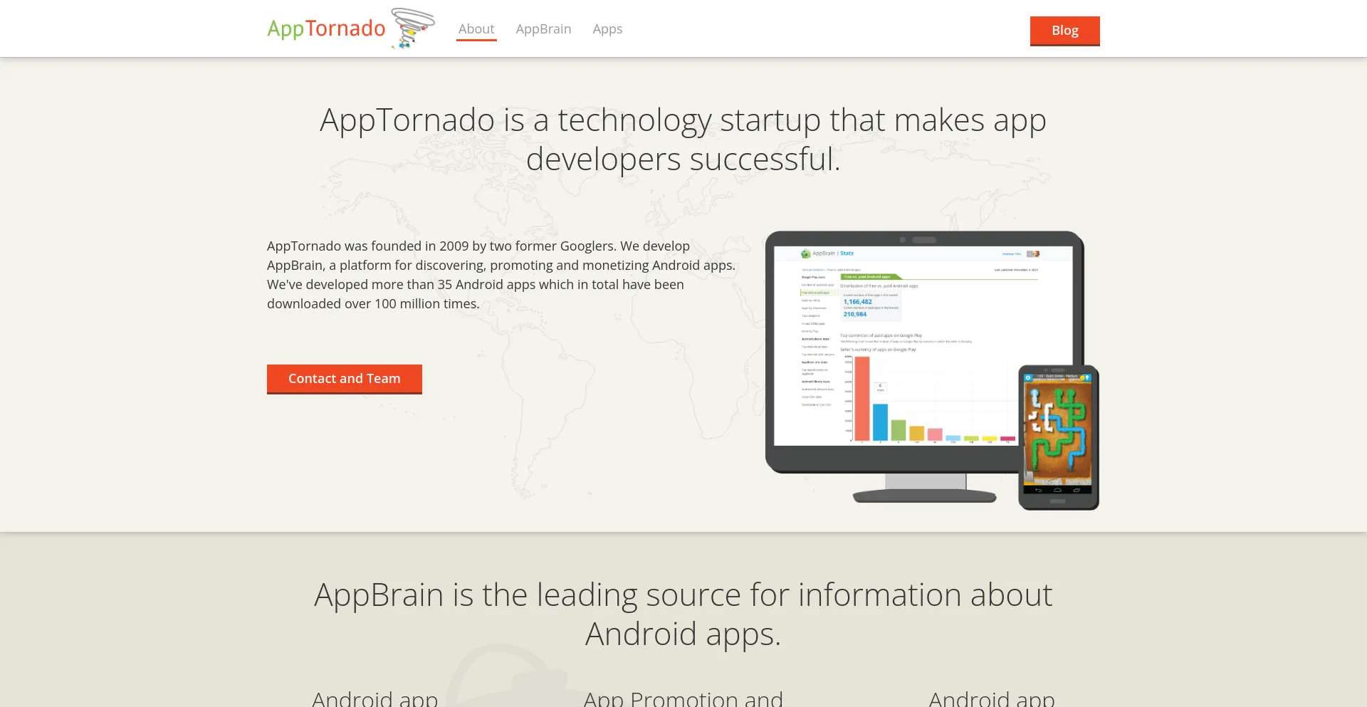 Screenshot of apptornado.com homepage