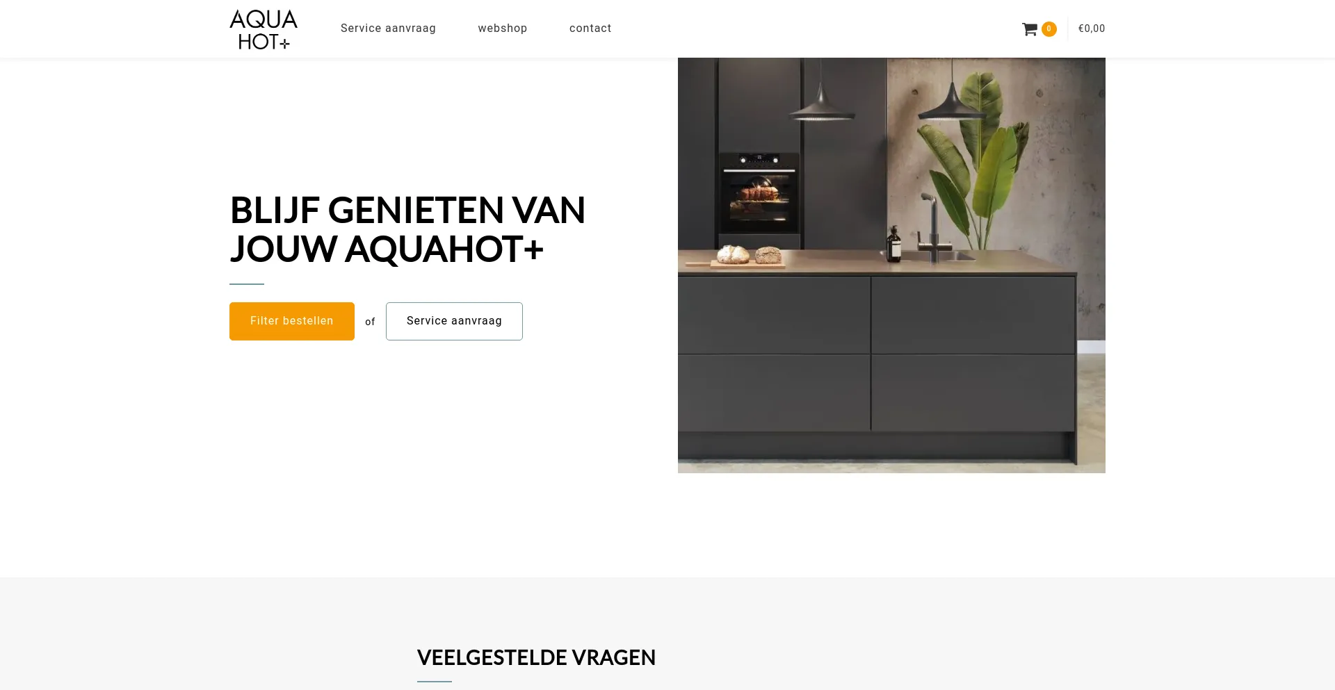 Screenshot of aquahotplus.nl homepage