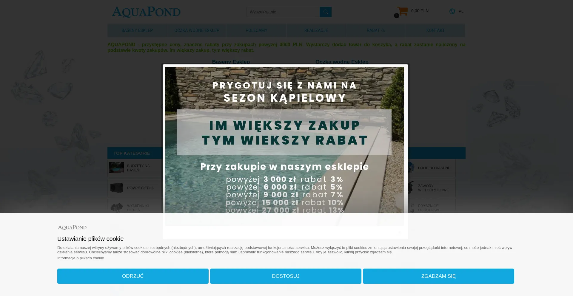 Screenshot of aquapondpl.pl homepage