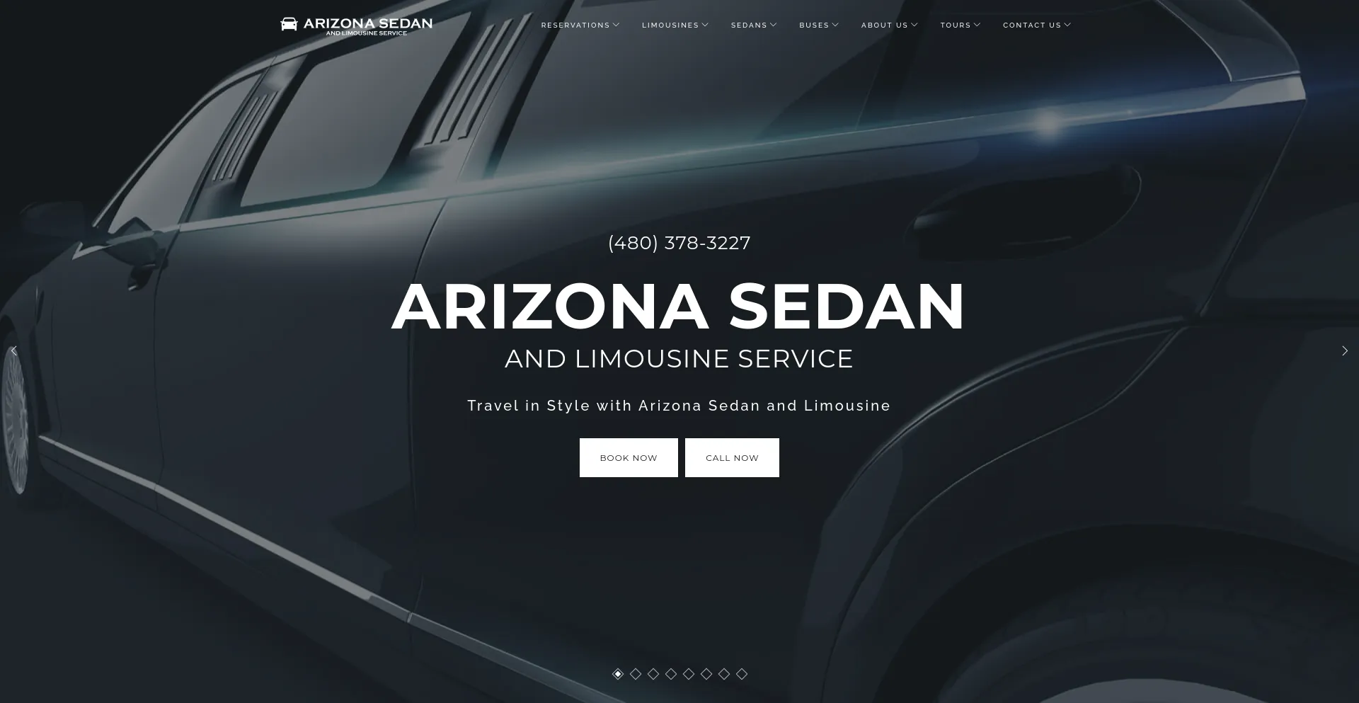 Screenshot of arizonasedanandlimo.net homepage