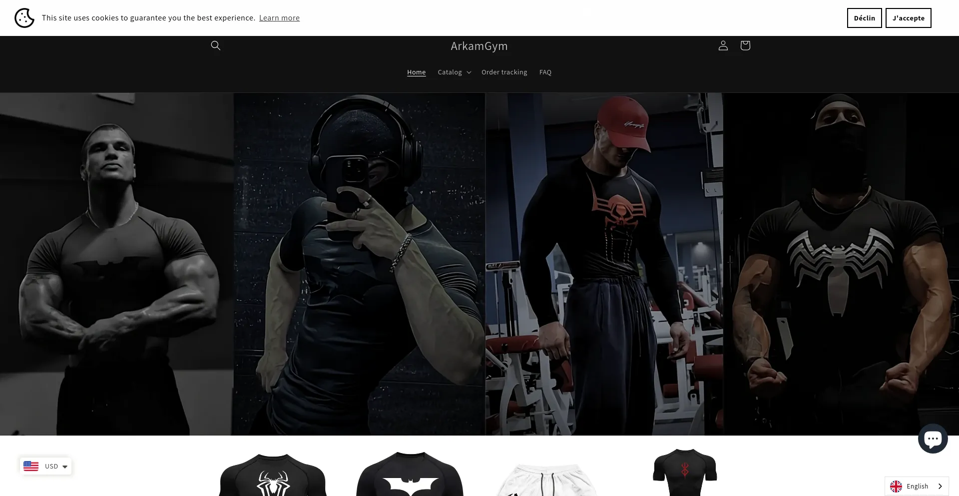 Screenshot of arkamgym.com homepage