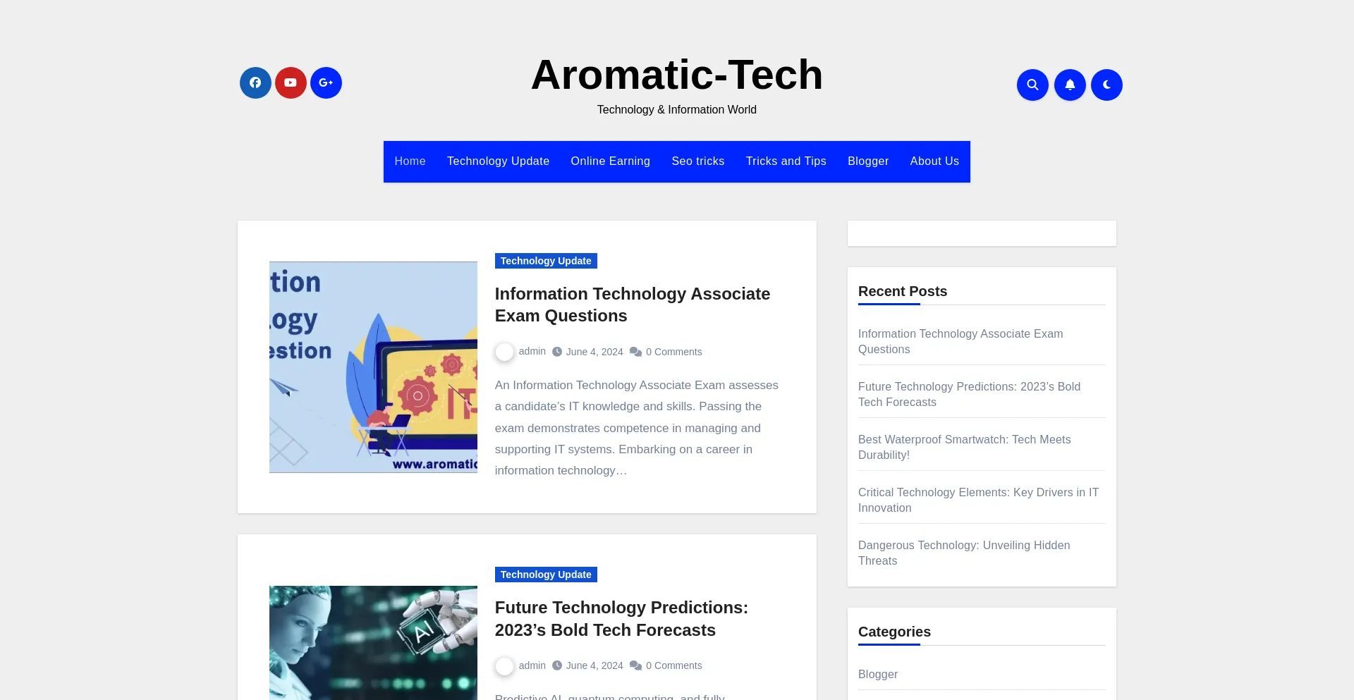 Screenshot of aromatic-tech.com homepage