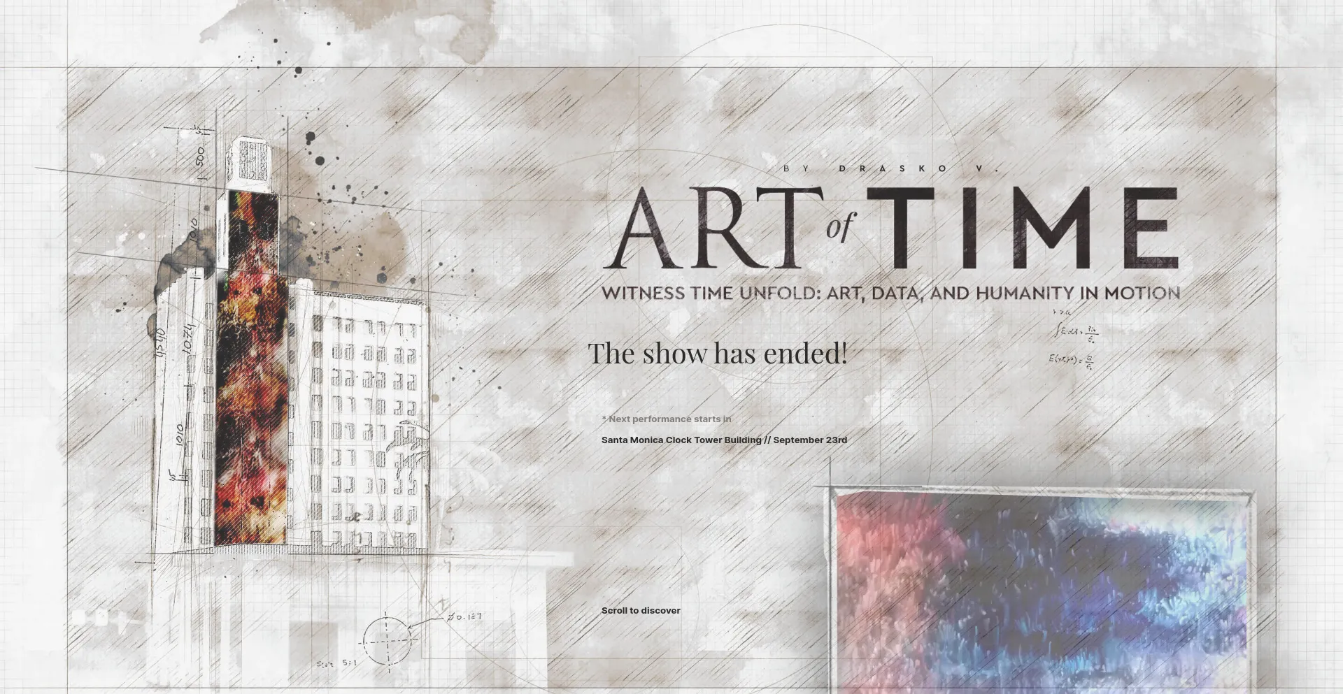 Screenshot of artoftime.la homepage