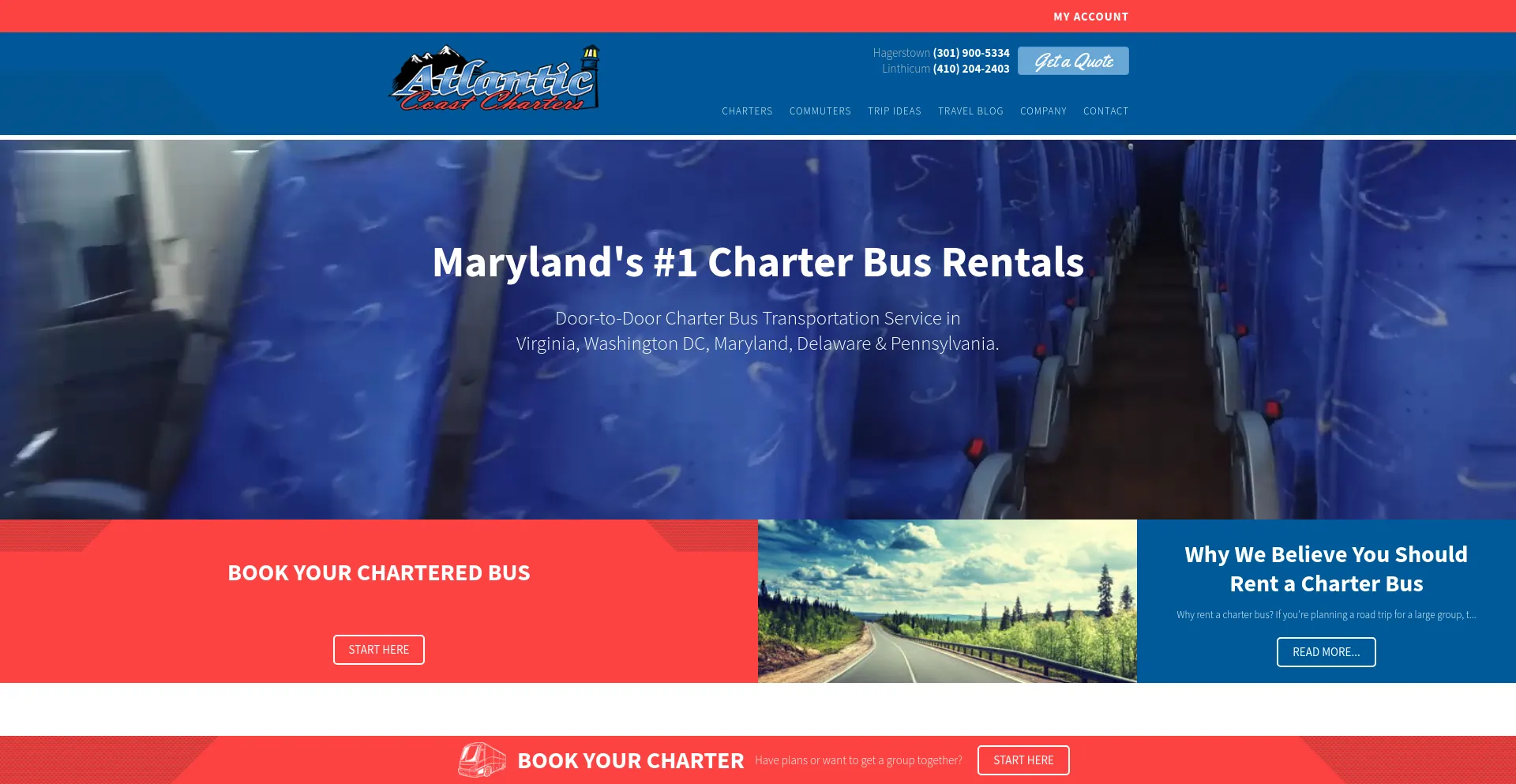 Screenshot of atlanticcoastcharters.com homepage