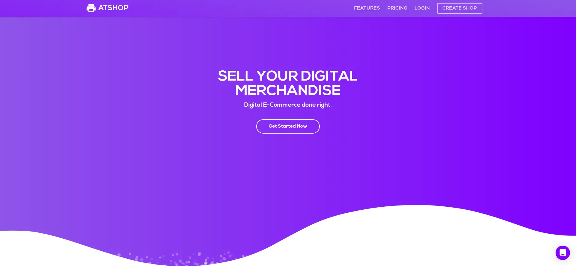 Screenshot of atshop.io homepage