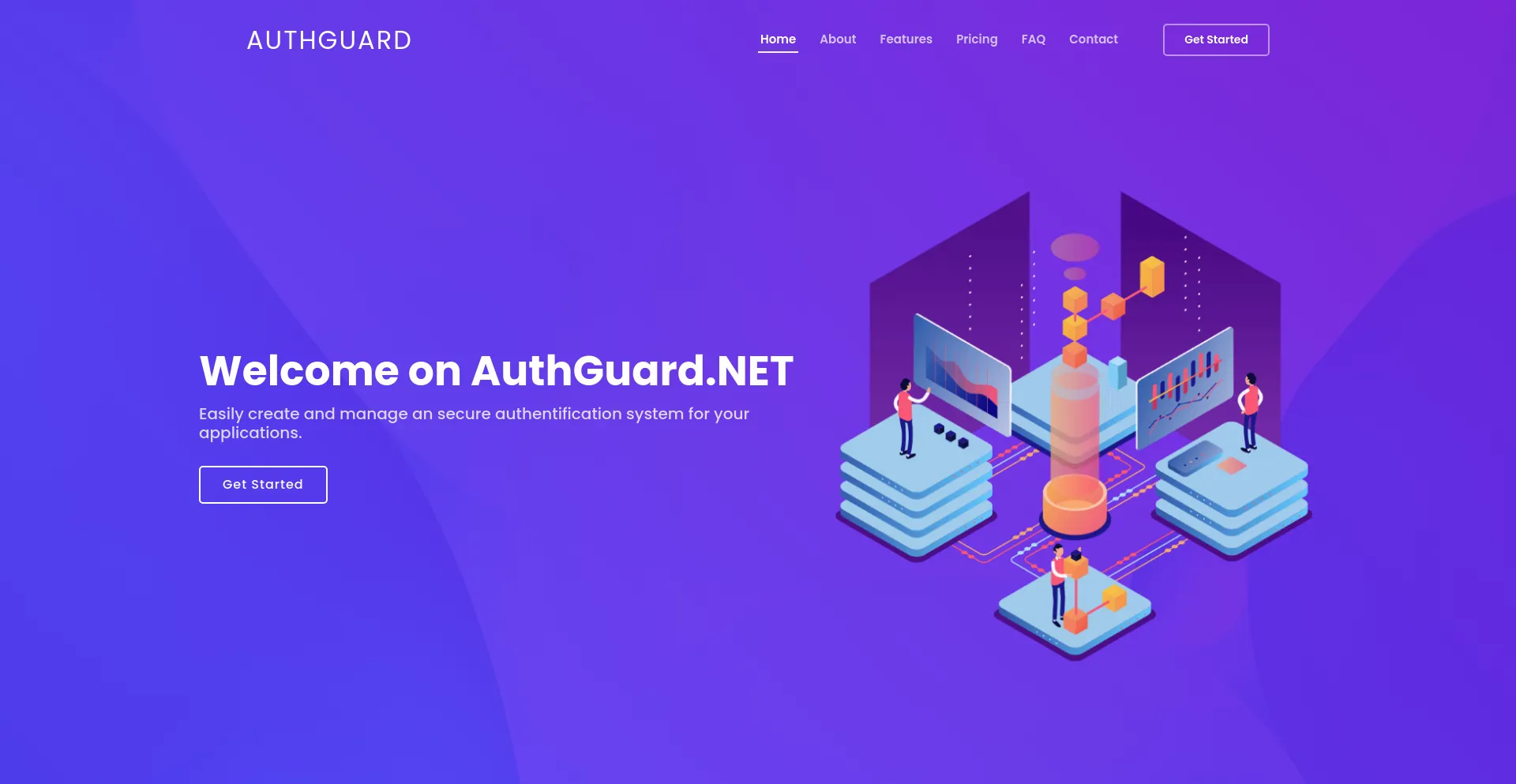 Screenshot of authguard.net homepage