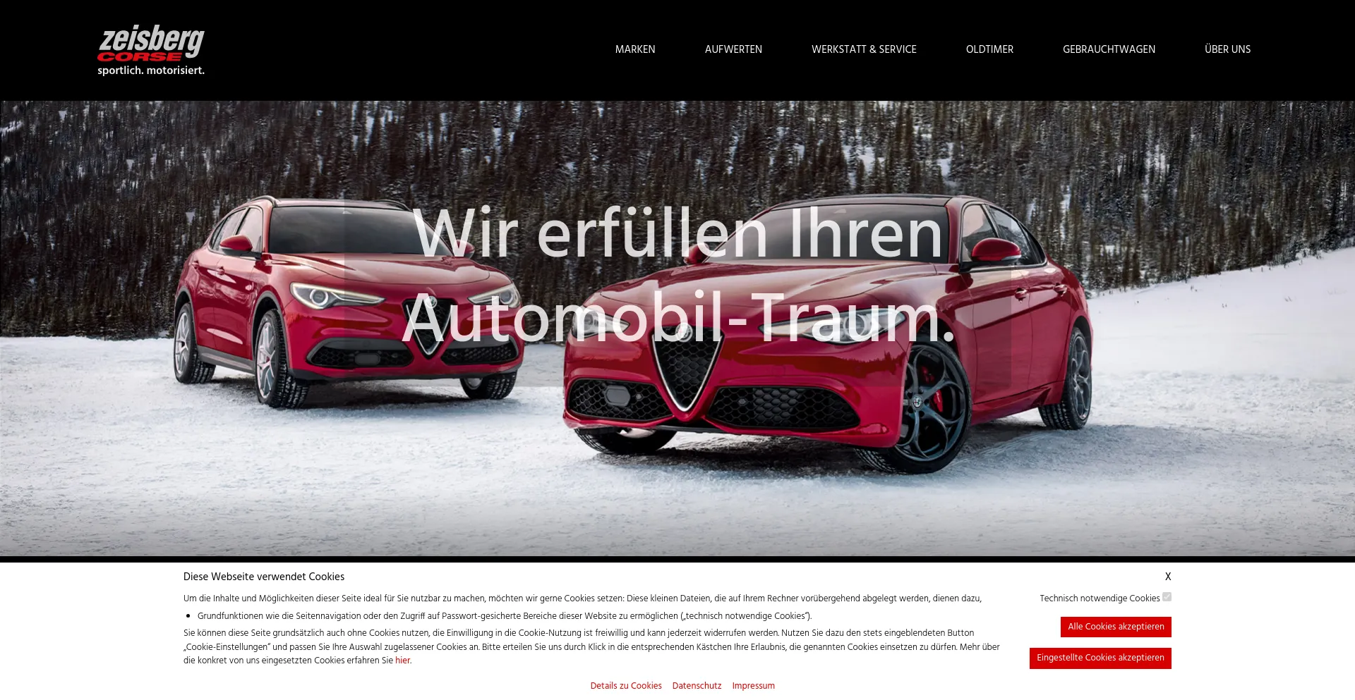 Screenshot of auto-zeisberg.de homepage