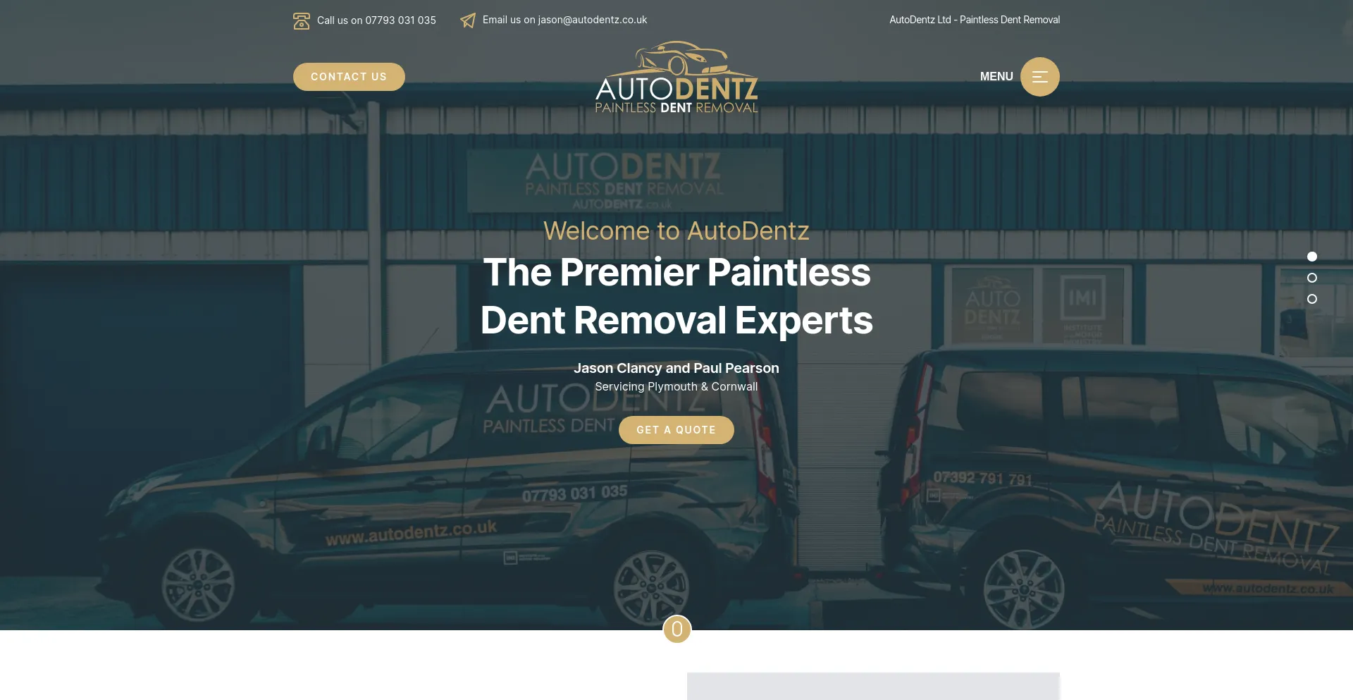 Screenshot of autodentz.co.uk homepage